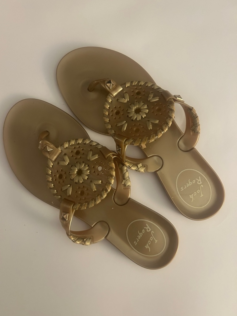 Jack Rogers Gold Jelly Fleming Sandal - Metallic Gold Thong